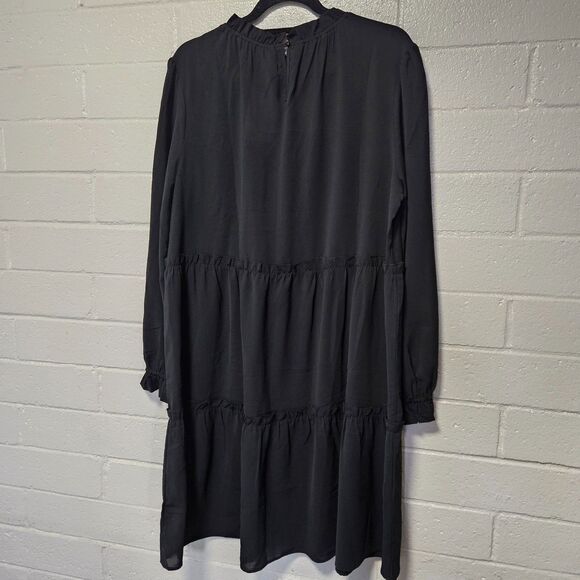 LuLaRoe Dress Size L Anabelle Black Button Back Unlined - Picture 3 of 10